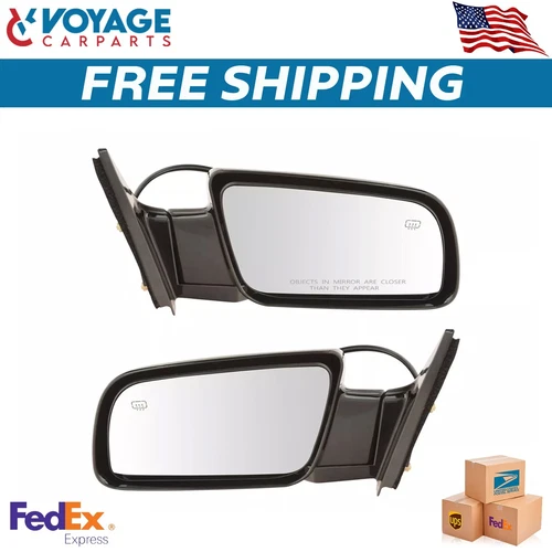 Mirrors Set Power Heated Side View Folding Left & Right Side For 1992-2000 Chevy