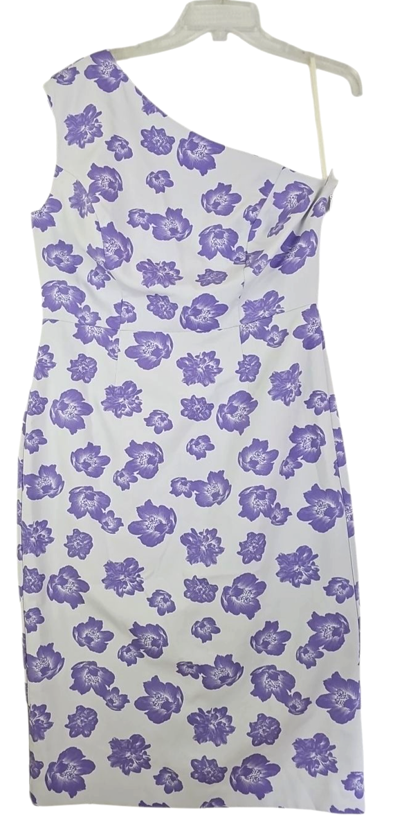 open lace back dress Orchid Floral Printed Charmeuse One Shoulder Maxi Dress With Slit main image 1
