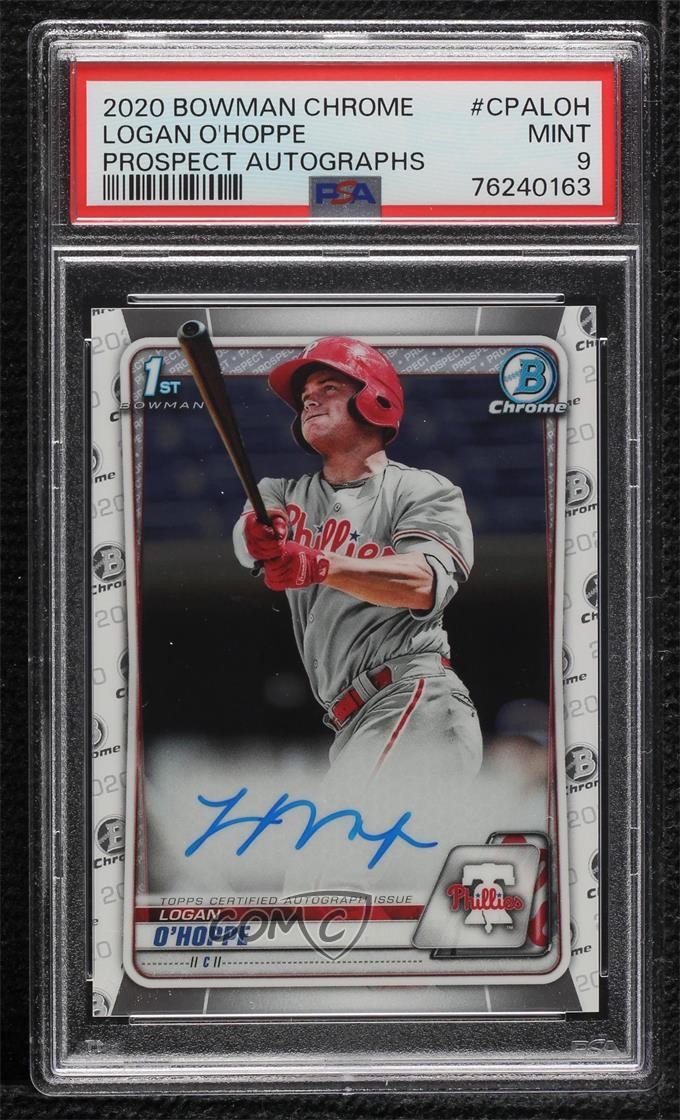 2020 Bowman Chrome Prospect Auto Logan O'Hoppe #CPA-LOH PSA 9 MINT Auto 01nw