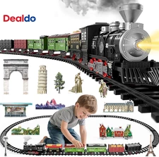 Large Train Set for Kids 4-8, Electric Train Toy with Realistic Sound, Lights an
