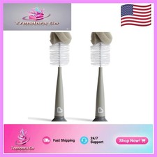 Elegant Grey Bottle Brush Set for Efficient Cleaning of Baby Bottles - 2 Pack