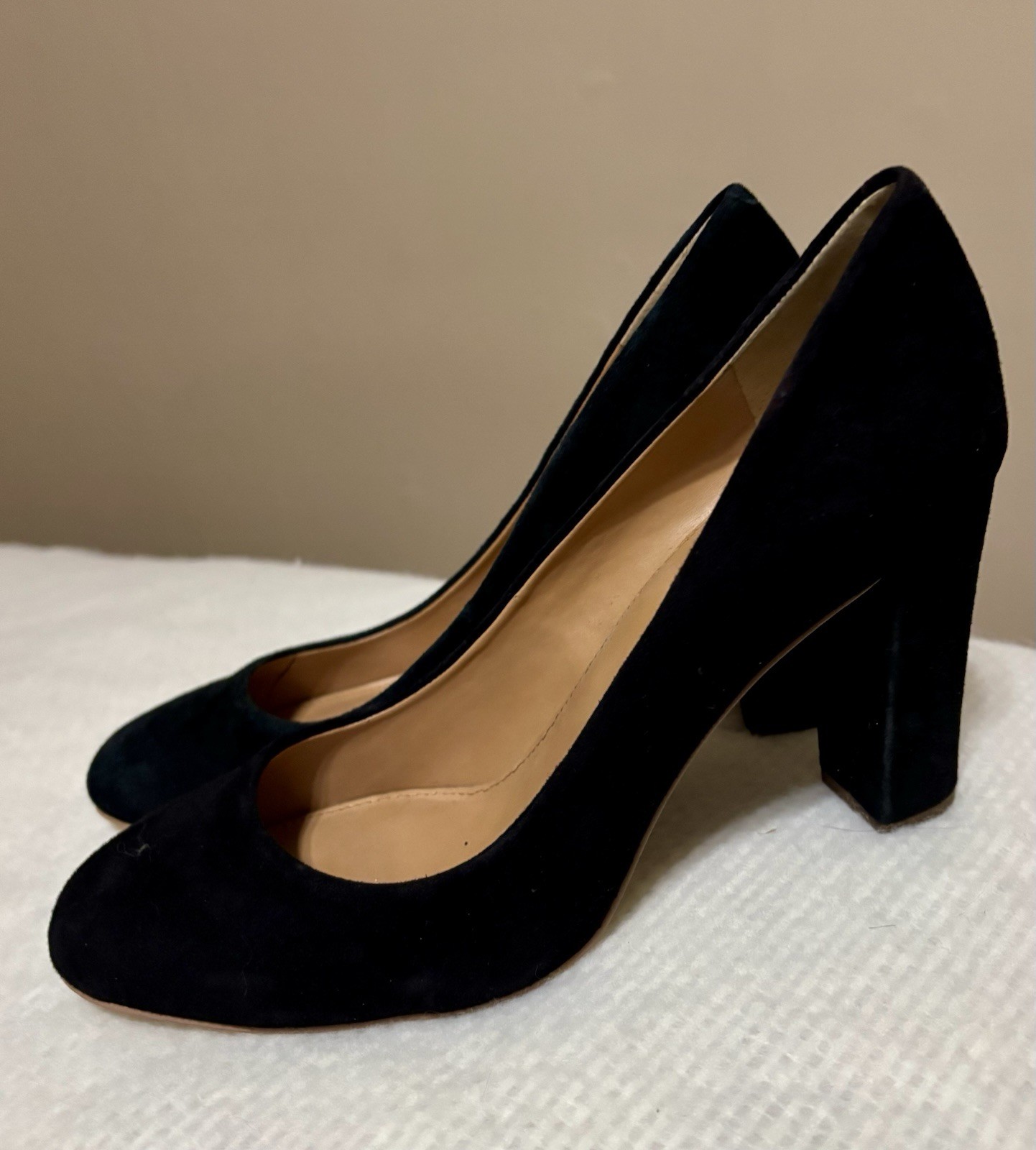 Elegant J Crew Black Suede Women's high heel Pumps size 11