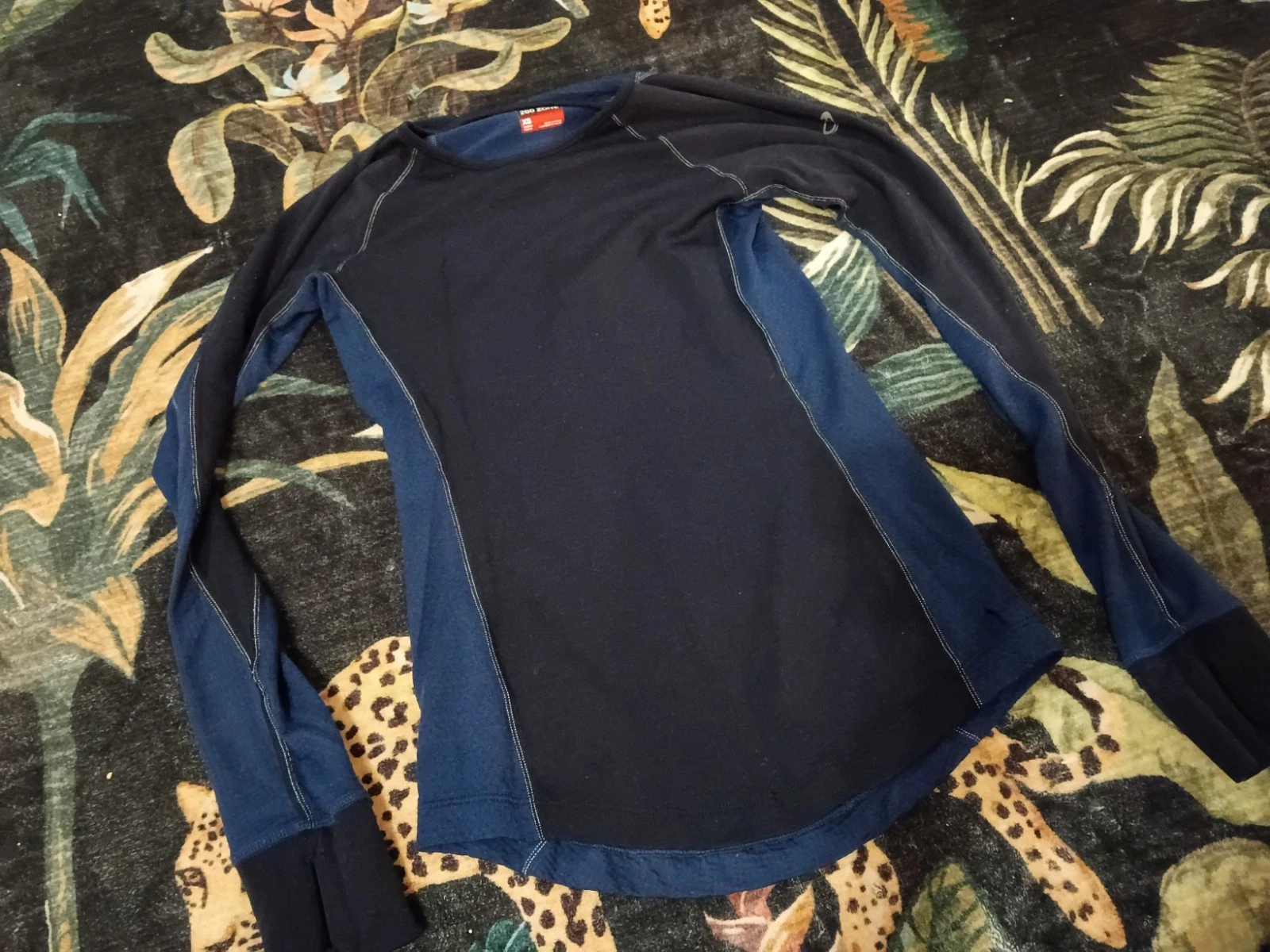 Icebreaker Merino Bodyfit 260 Wool Base Layer Women's XS Blue Small Hole