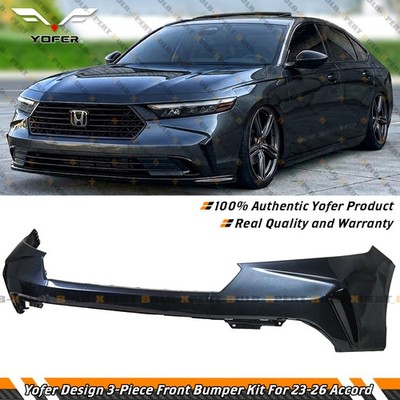For 2023-2026 Honda Accord Yofer Meteorite Gray 3PC Front Bumper Replacement Kit