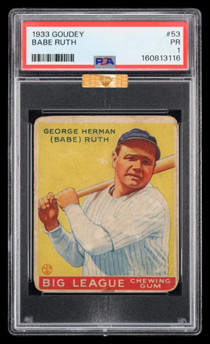 1933 Goudey Babe Ruth #53 PSA 1 MBA Bronze