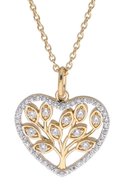 Trendor Schmuck Damen-Collier 925 Silber Vergoldet Herz 15163-image