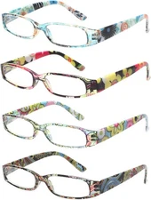 Kerecsen Women's Reading Glasses 4 Pairs Ladies Fashion Spring 4 Pack Mix 