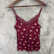 No Boundaries Women Y2K Lace Trim Ditsy Floral Cami Size XXL Coquette Whimsigoth