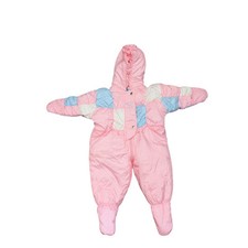 Vintage Baby Bgosh 6-9 Months Osh Kosh Pink Blue Snowsuit Bunting Ruffle New