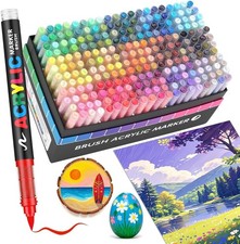 Acrylic Paint Markers 240 Colors Brush Tip Waterproof Paint Pens Art Craft