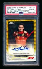 2022 Topps Chrome F1 Charles Leclerc Gold Wave Refractor Auto #41/50 Psa 10 Gem!