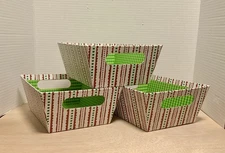 Christmas Holiday Gift Packaging Paperboard Trays Set of 3 Treats Gift Baskets
