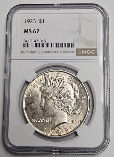 1923 P Philadelphia Mint Peace Silver Dollar NGC MS 62