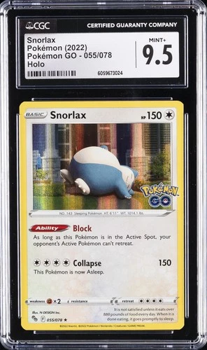 2022 POKEMON GO HOLO #055 SNORLAX CGC 9.5
