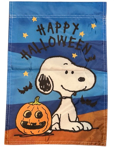 Snoopy Happy Halloween 12 x 18 inches Garden Flag Pumpkin Bats Double Sided