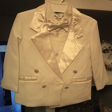 Boys' Clothing: TUXEDO COAT SHIRT BOW TIE 2T WHITE new w/o tags wedding formal
