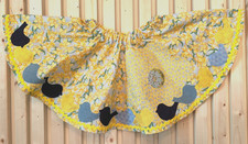 Girl's elastic waist circle skirt, handmade, size 3, all cotton, floral, yellow