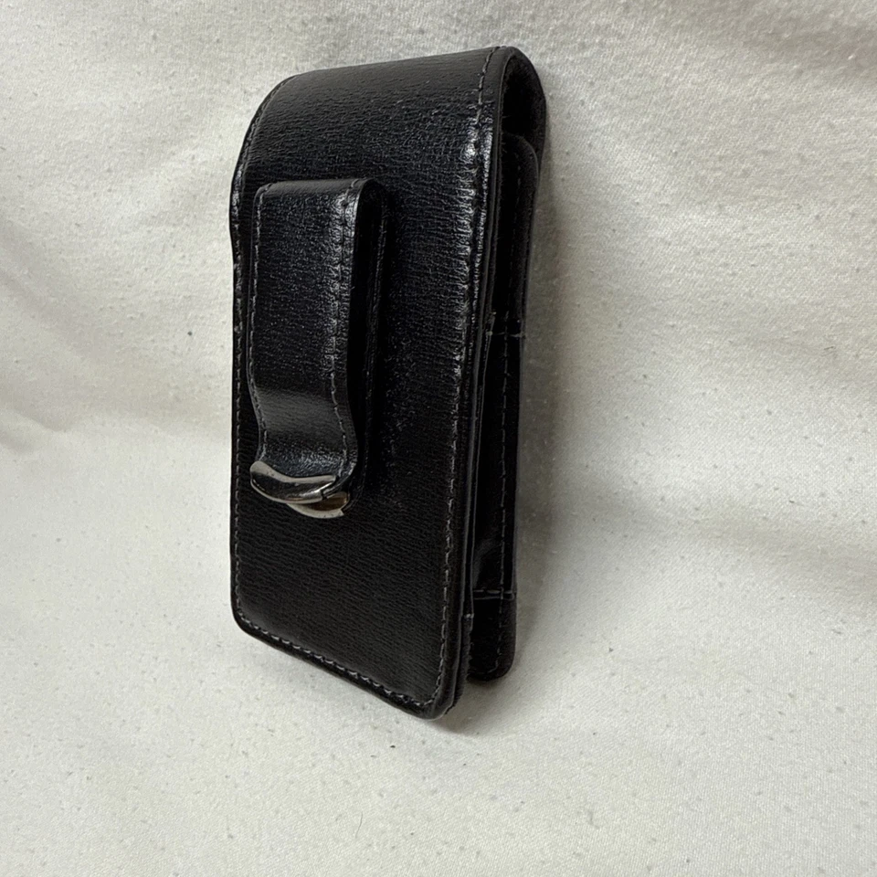 Funda De Colección Verizon Cuero Negra Abatible para Teléfono con Clip para Cinturón Estuche de la Antigua Escuela Foto 3 de 4