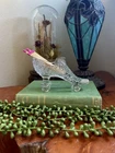 Vintage Fenton Clear Daisy and Button Glass Roller Skate