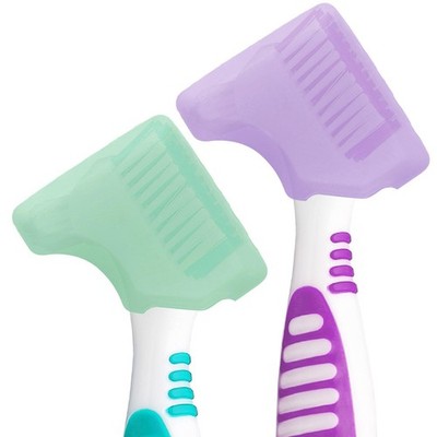 Anbbas 2pcs Silicone Denture Brush Cover Fit Most Denture Toothbrushes(Green ...