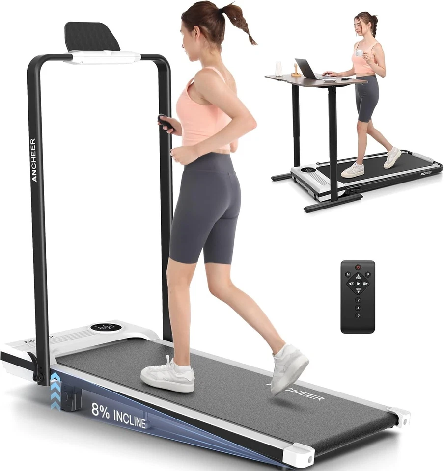 4 in 1 Foldable Walking Pad with Handle Bar,Under Desk Treadmill for Home Office - Image 3 of 4