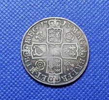 1713 Halfcrown - Queen Anne British Silver Coin Roses And Plumes