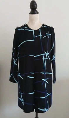 SPORTMAX CODE KLEID Gr. 40/42 SCHWARZ. LANGARM  RUNDHALS REISSER SCHLEIFENMOTIV  - Bild 1 von 4