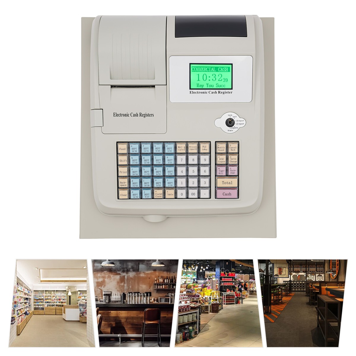 48 Keys Electronic Cash Register POS Cash Machine Supermarket LED