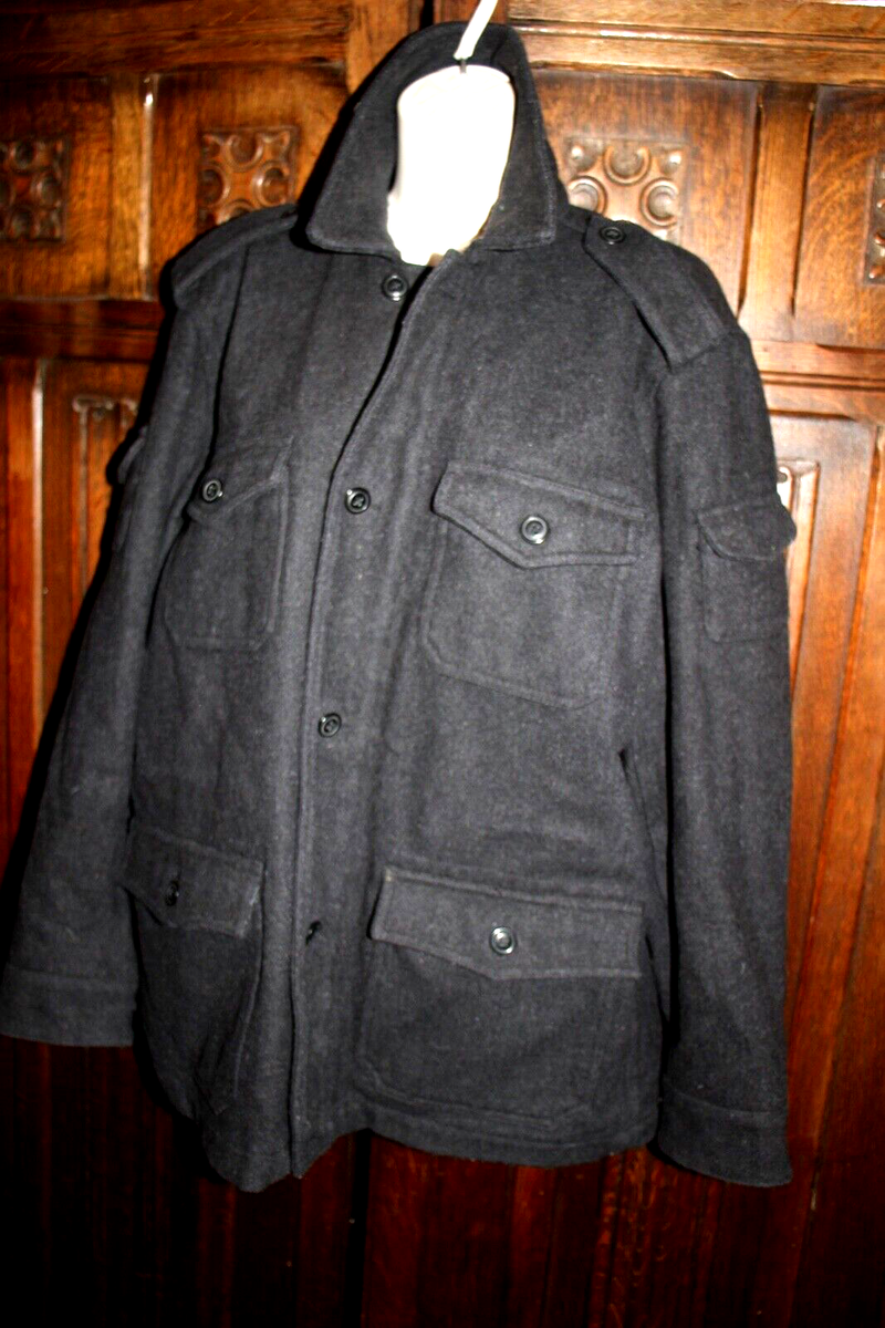Old Navy wool coat jacket mens M boys L charcoal black military | eBay