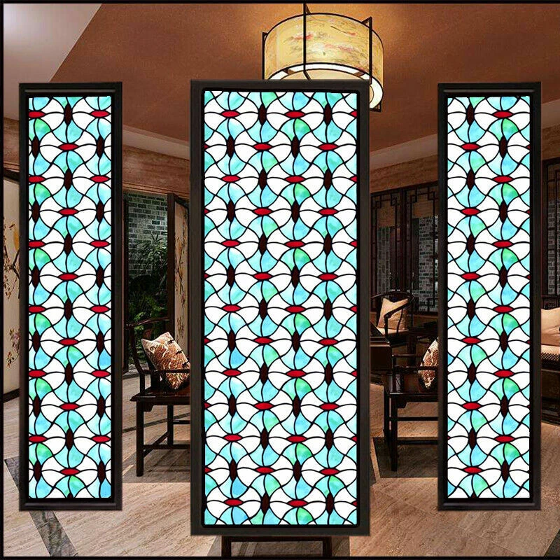 Películas autoadhesivas para ventanas capilla translúcida vitral pegatina decoración moderna Foto 4 de 4
