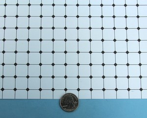 Dollhouse Miniature Black White Diamond Pattern Paper Tile