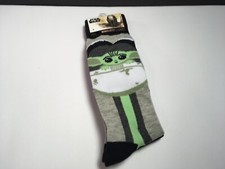 NWT STAR WARS MANDALORIAN BABY YODA CREW SOCKS 2 Pack Disney ADULT 6-12