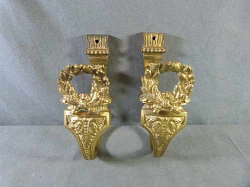 Pair of french gilded bronze curtain tiebacks NAPOLEON I 19th century - Picture 2 of 9