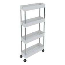 Carrello portaoggetti a 4 ripiani mobile salvaspazio con ruote per cucina bagno