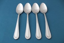 Wallace WICKHAM Teaspoons (Set of 4) Glossy Half Bead 18/8 Japan 6 1/8"