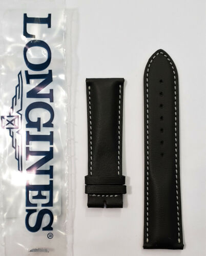 Original Longines 22 mm schwarz Leder Uhrenarmband # L682150231 - Bild 1 von 3