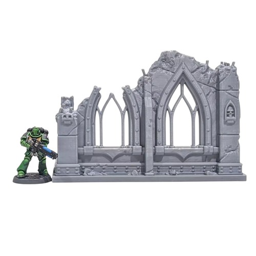 Ruinas góticas 6x4 (ventanas abiertas) - 28 mm terreno impreso en 3D Wargaming - Imagen 4 de 8