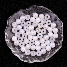 50pcs Natural White Agate Stone Round Big Hole Beads DIY Bracelet 8mm Hole 3mm