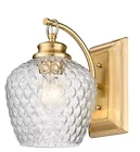 Golden Lighting 1088-1W CLR Adeline 10英寸高浴室壁灯-金色