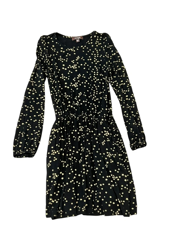 IMOGA GIRL'S BLACK ROSEMERY DRESS ALL OVER STAR PRINT LONG SLEEVE JERSEY SZ 8 - Image 2 of 4