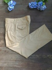 Lands End Beige Brown Pleated Front Khaki Pants Mens Size 34 inseam 29 USA made