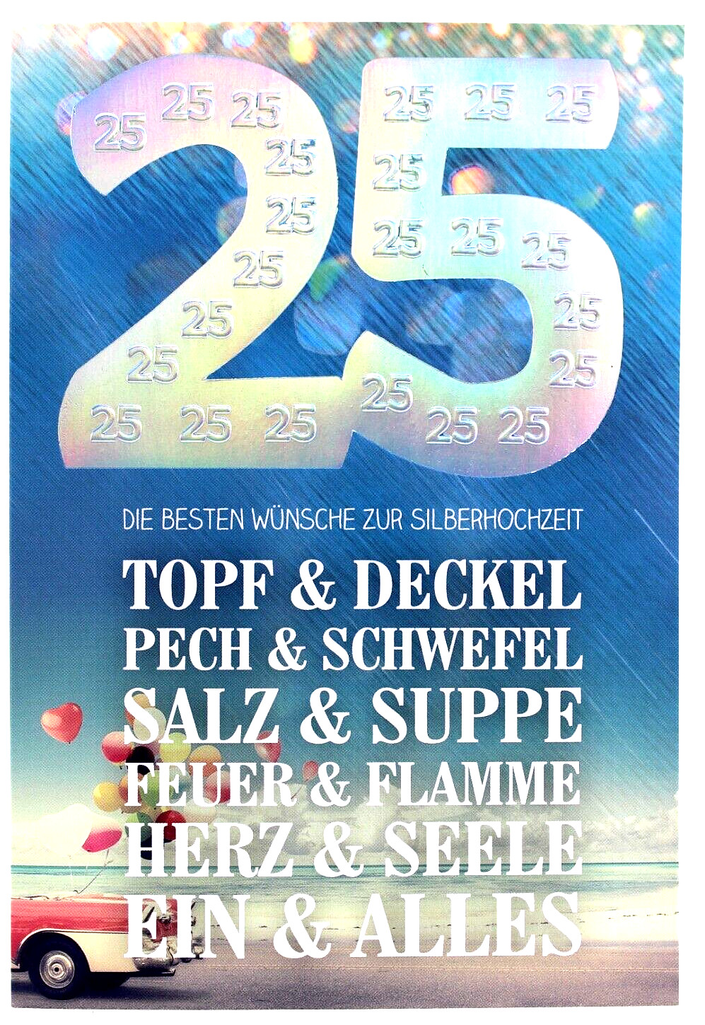 Kurt Eulzer Karte Silberhochzeit mit Spruch Silber Hochzeit Glückwunsch 25 Jahre