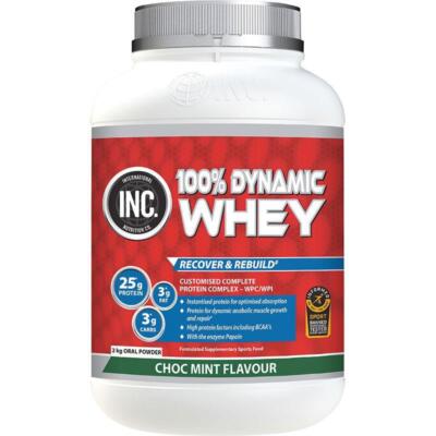 INC 100 Dynamic Whey Choc Mint Flavour 2kg | eBay