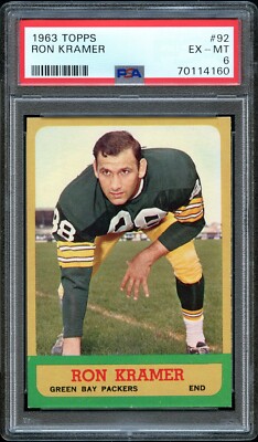 1963 Topps FB Card # 92 Ron Kramer Green Bay Packers HOF PSA EX-MT 6 | eBay