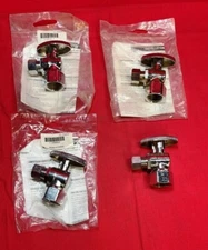 GRAINGER APPROVED QUARTER TURN SUPPLY STOP, 1RWE6, 1/2" IN X 3/8" OUT,*LOT OF 4*