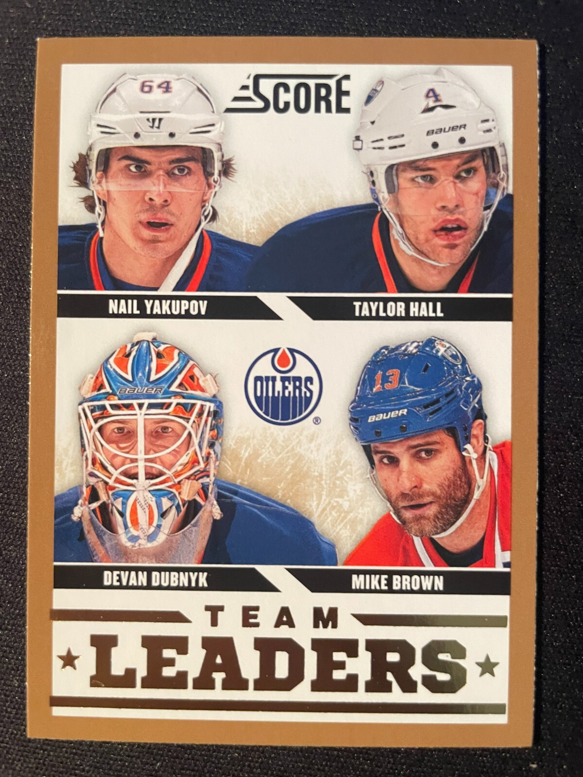 Taylor Hall Dubnyk Yakupov 2013-14 Score Team Leaders #152 Oilers Hockey Card