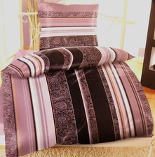 2-teiliges Bettwäsche Set, Microfaser, gestreift,  135 x 200cm + 80 x 80cm