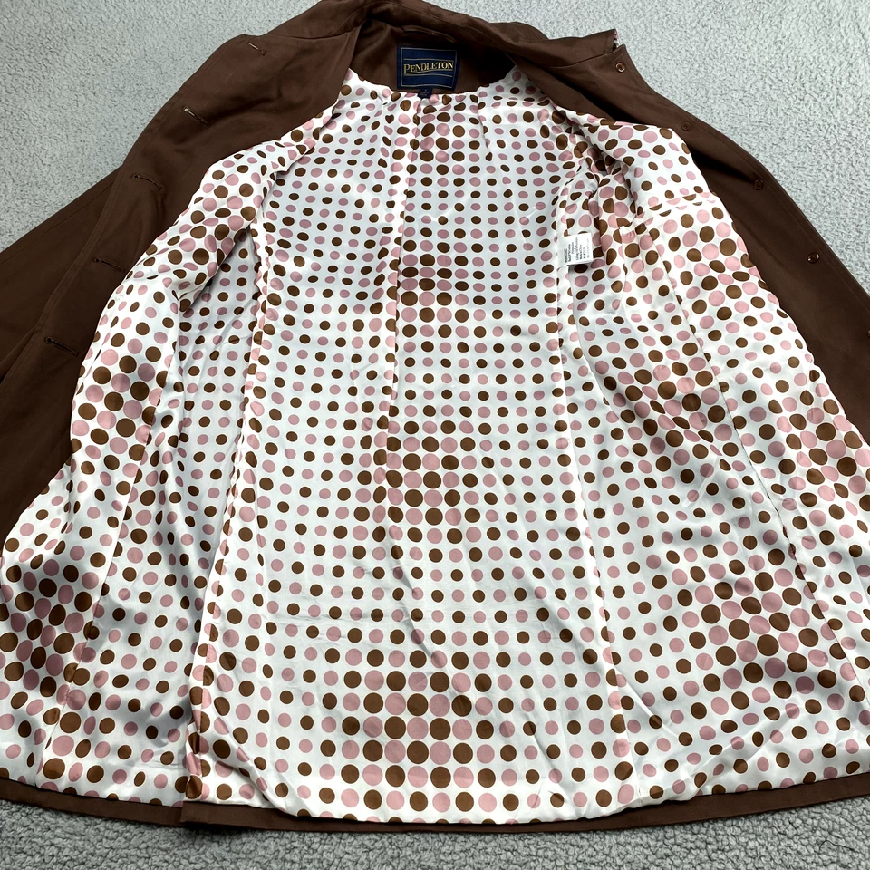 Pendleton пальто женщин 4 длиной красный парка куртка на пуговицах в горошек подкладка дождя - Изображение 4 из 4