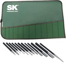 S and K 6012 12 Pc Punch and Chisel Set Black Oxide