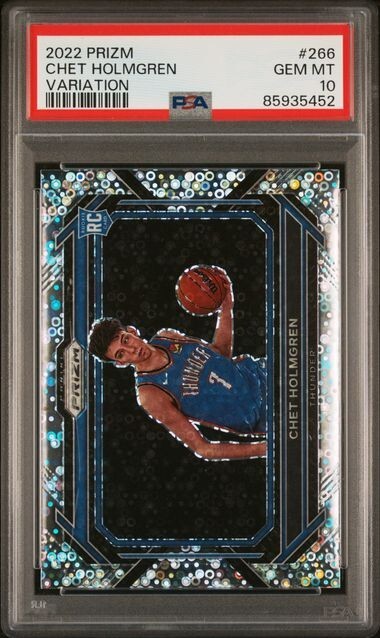 2022-23 Prizm #266 Chet Holmgren Fast Break Variation RC PSA 10 GEM MT Rookie